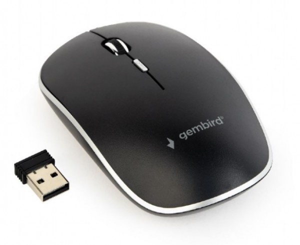 MUSW-4BS-01 Gembird Necujni bezicni mis 2,4GHz opticki USB 800-1600Dpi black 115mm - Слика 2