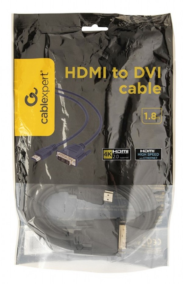 CC-HDMI-DVI-6 Gembird HDMI to DVI male-male kabl 1,8m - Слика 4