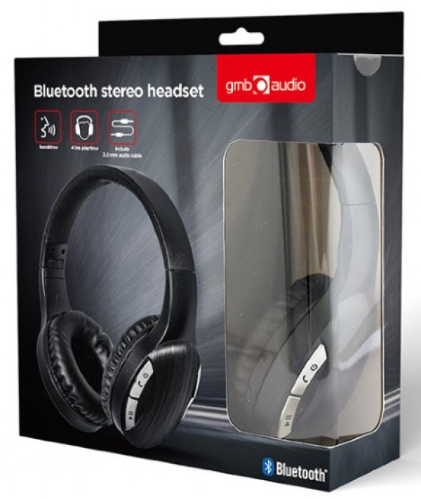 BTHS-01-BK Gembird Bluetooth stereo Slusalice sa mikrofonom, Black - Слика 3