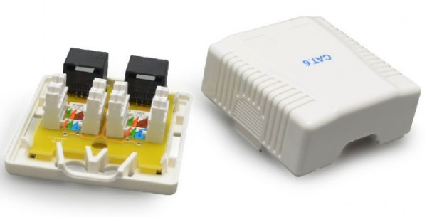 NCAC-2U6-01 Gembird CAT6 UTP 2-port skutija za površinsku montažu za RJ45 - Слика 2