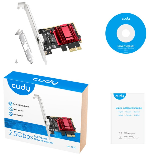 Cudy PE25 RJ45 2.5Gbps PCI Express Network Adapter, RTL8125 - Слика 4
