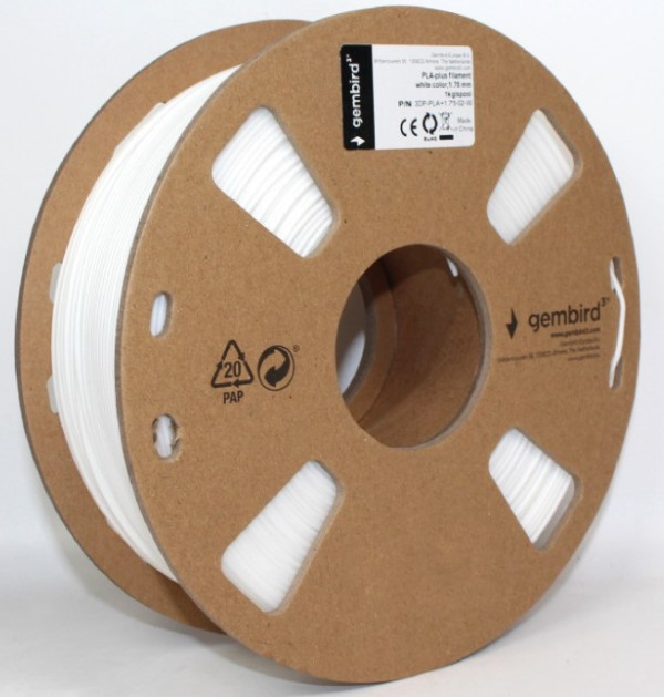 GEMBIRD 3DP-PLA1.75-01-W PLA Filament za 3D stampac 1.75mm, kotur 1KG WHITE - Слика 4
