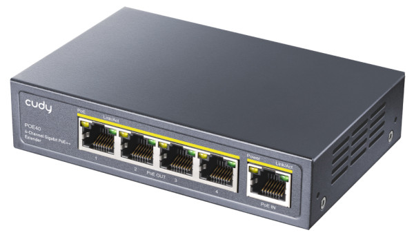 Cudy POE40 60W/30W Gigabit POE+ Extender, 802.3af/802.3at Standard, Data Power 100 Meters, Metal - Слика 3