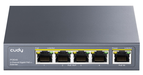 Cudy POE40 60W/30W Gigabit POE+ Extender, 802.3af/802.3at Standard, Data Power 100 Meters, Metal - Слика 4