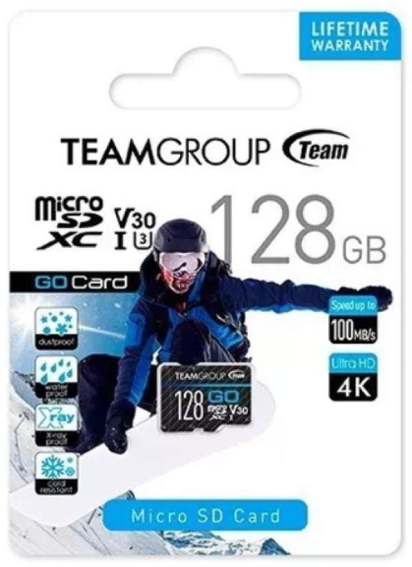 TEAM GROUP TeamGroup MICRO SDHC/SDXC 128GB GO UHS-I U3 V30, 90/50MB/s +SD Adapter TGUSDX128GU303 - Слика 3