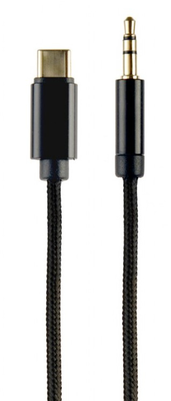 CCA-CM3.5M-1.5M Gembird USB-C to stereo 3.5 mm AUX kabl, 1.5m, black - Слика 3