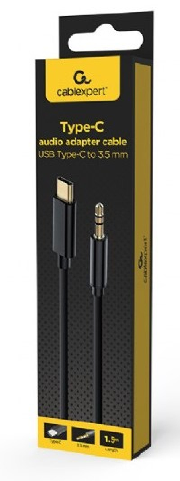 CCA-CM3.5M-1.5M Gembird USB-C to stereo 3.5 mm AUX kabl, 1.5m, black - Слика 4