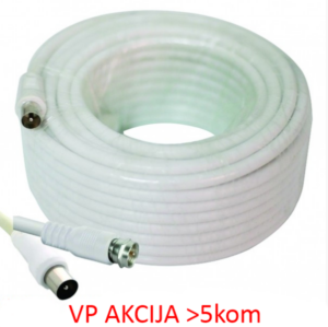 GEMBIRD KABL-COAX-RG6/15 white (X553)** koaksialni kabl RG6 konektor F-male/IEC, conduct.18%, 6.5mm 15m