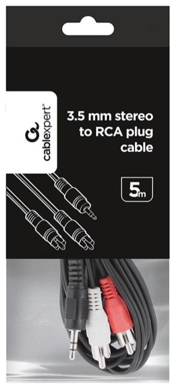 CCA-458-5M Gembird 3.5mm stereo plug to 2 phono plugs audio kabl 5m - Слика 5