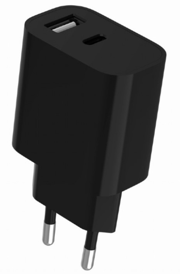 TA-UC-2AC12-01-BK Gembird USB punjac, 2-port USB-A+ USB-C, 2.4 A, Black - Слика 3