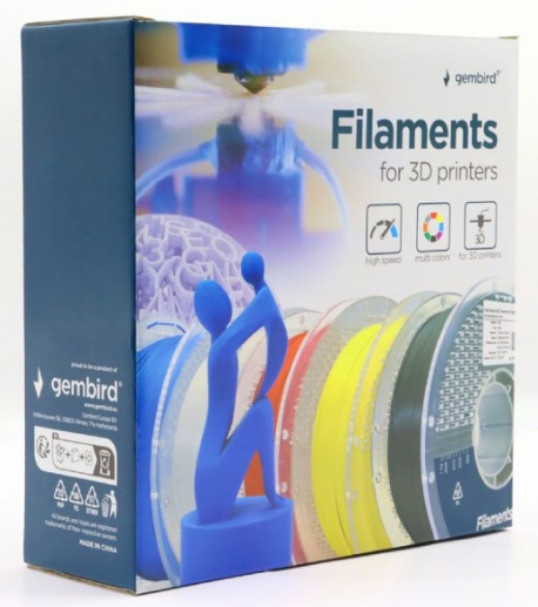 GEMBIRD 3DP-PLA1.75HY-01-R PLA filament velike brzine za 3D stampac 1.75mm, kotur 1KG RED - Слика 2