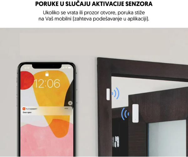 SMART senzor za vrata i prozore, WIFI, Tuya app, WFS-D06 - Слика 4