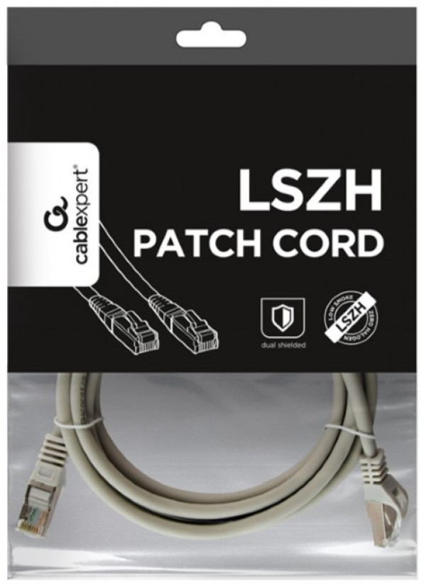 PP6A-LSZHCU-2M Gembird Mrezni kabl, SFTP CAT.6A BAKARNI LSZH Patch cord 2m Grey - Слика 3
