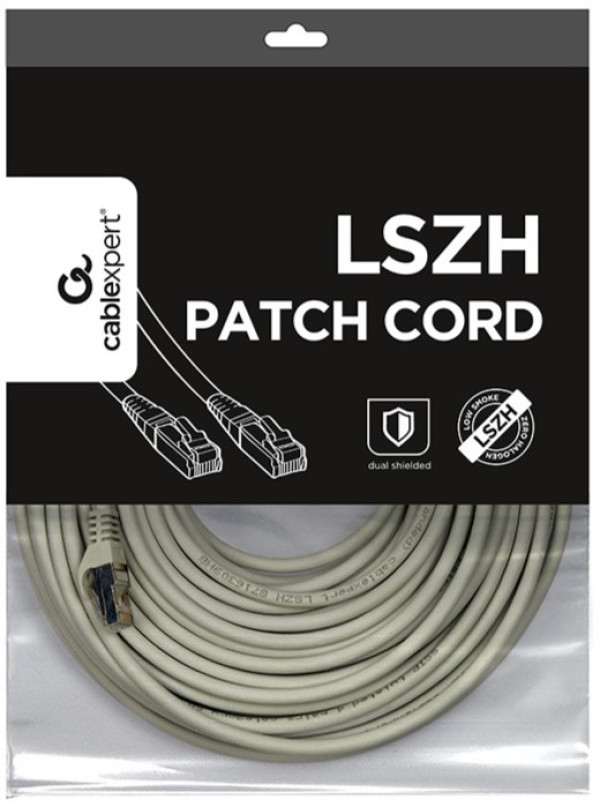 PP6A-LSZHCU-30M Gembird Mrezni kabl, SFTP CAT.6A BAKARNI LSZH Patch cord 30m Grey - Слика 3
