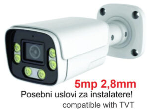 GEMBIRD CAM-IP5MP-HAQ60D GMB kamera 5mp APP P6SLite 2.8mm-F1.6 POE, IP66 DuaL LED 6xIR+6xFull Color, MIC,25m