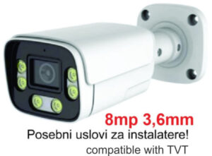 GEMBIRD CAM-IP8MP-HAQ60D GMB kamera 8mp P6SLite 3.6mm-F1.4 Starlight POE IP66 Dual LED 6xIR+6xFull Color MIC
