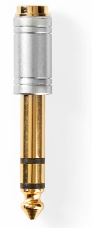 NEDIS CAGC23930ME Stereo Audio Adapter, 6.35 mm Muski, 3.5 mm Zenski, Gold Plated, Metal, Siva