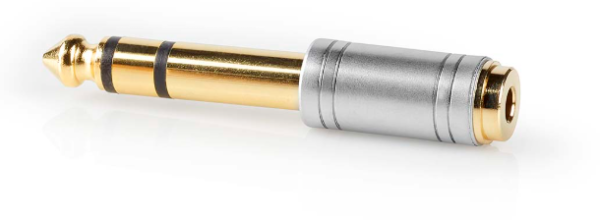 NEDIS CAGC23930ME Stereo Audio Adapter, 6.35 mm Muski, 3.5 mm Zenski, Gold Plated, Metal, Siva - Слика 6