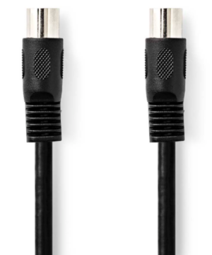 NEDIS CAGL20000BK20 DIN Audio Kabl, DIN 5-Pin Muski, DIN 5-Pin Muski, Niklovan, 2.00 m, Okrugli, PVC, Crni