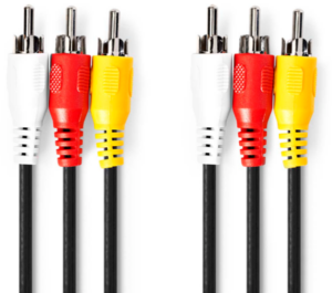 NEDIS CVGL24300BK15 3xRCA muski na 3xRCA muski, Nickel Plated, 480p, 1.50m PVC, Black