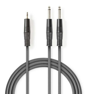 NEDIS COTH23200GY50 Stereo Audio Cable 2x6.35mm muski na 3.5mm muski, 5m, Dark Grey