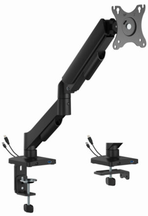 MA-DA1U-01 Gembird Podesivi stoni drzac za monitor sa USB portom, tilt 17-32 max.9kg