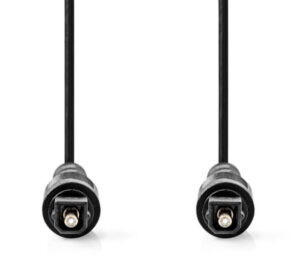 NEDIS CAGL25000BK10 Optièki audio kabl, TosLink muški na TosLink muški, 1m, okrugli, PVC, Crni
