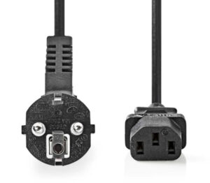 NEDIS CEGL10015BK30 kabl sa uzemljenjem muški, IEC-320-C13, Ugaoni, 3m, Okrugli, PVC, Crni (PC-186)
