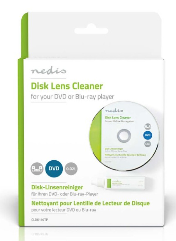 NEDIS CLDK110TP Disk za ciscenje BluRay Player i DVD plejera 20ml - Слика 2