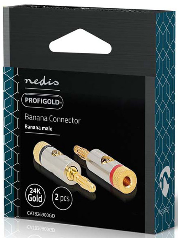 NEDIS CATB26900GD, Banana konektor, Ravni, Muški, Pozlaceni, Preènik kablovskog ulaza: 3,0 mm, 2kom - Слика 7