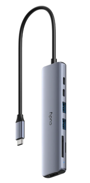 Cudy UH407, 7-In-1 HDMI SD/TF 4K USB-C Hub, 60/144/240 Hz, 5Gps, 100W
