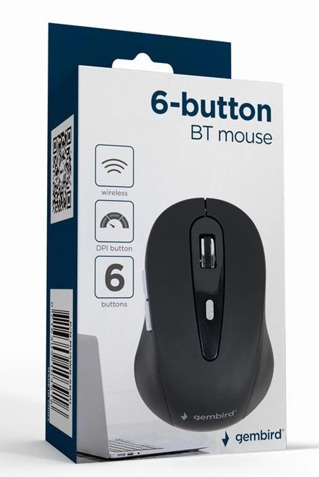 MUSWB-6B-01 Gembird Bezicni BLUETOOTH mis opticki USB 800-1600Dpi black 95mm - Слика 4