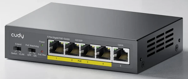 Cudy GS105P V1.0 Switch Extend VLAN Gigabit RJ45 PoE 30 W IEEE 802.3at/af - Слика 3