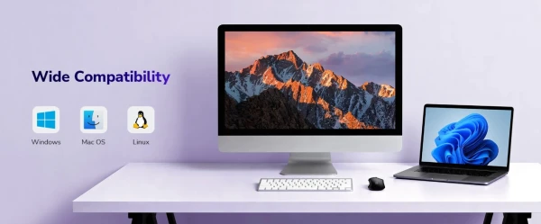 Cudy MS9945, bluetooth bežièni miš sa tihim klikovima 2.4 GHz,opticki USB 800-1600 DPI,White,112 mm - Слика 4