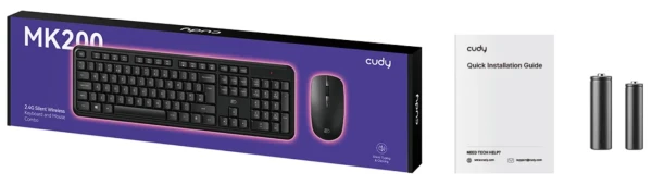 Cudy MK200 Black set mis + tastatura Full size DPI 800 1200 1600 - Слика 2