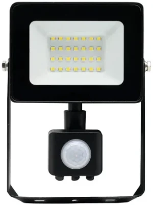 PROSTO LED reflektor sa PIR senzorom 20W 6500K,80mA,1800lm,metal,crna