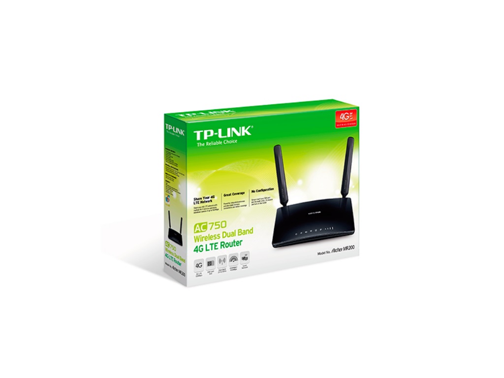 Bežični ruter TP-LINK ARCHER MR200 Wi-Fi/AC750/433Mbps/300Mbps/4G LTE/SIM/1xWAN 3xLAN/2 antene - Слика 2