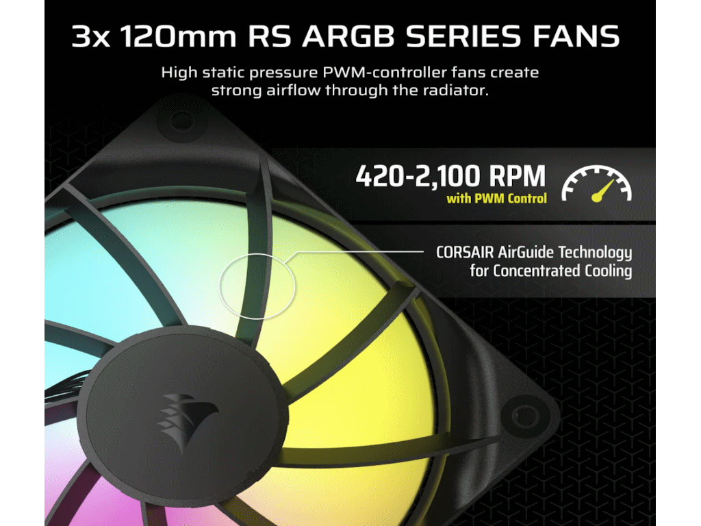 Kuler za CPU CORSAIR NAUTILUS 360/ARGB/360mm/triple fan/vodeno hladenje/crna - Слика 7