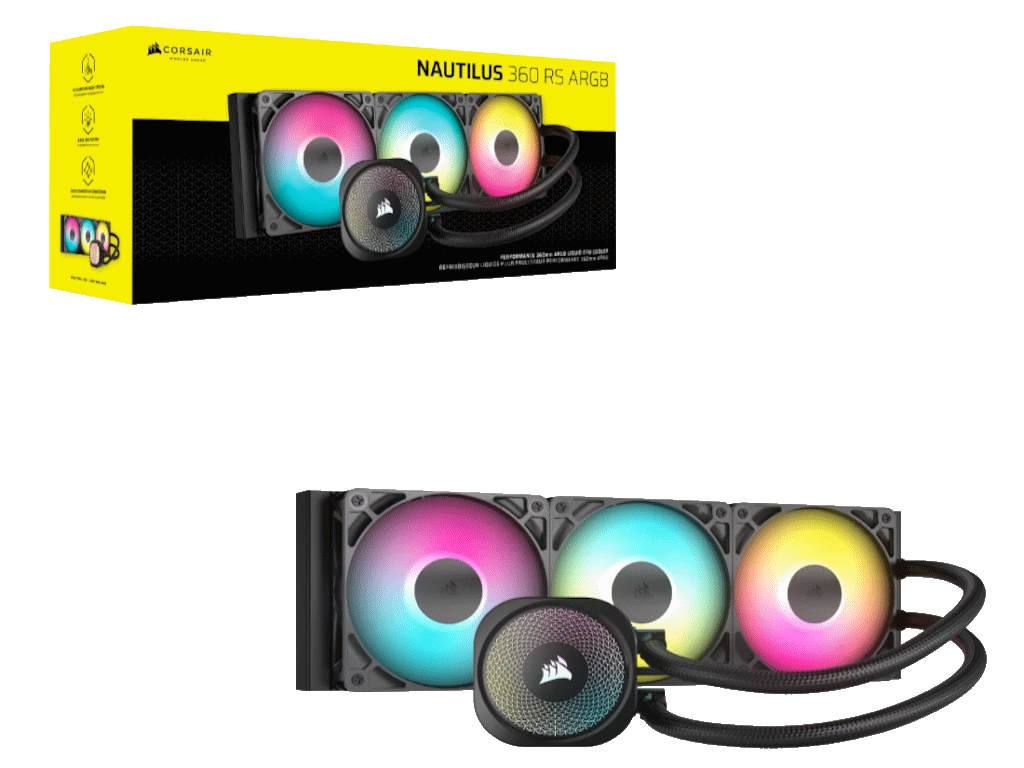 Kuler za CPU CORSAIR NAUTILUS 360/ARGB/360mm/triple fan/vodeno hladenje/crna - Слика 3