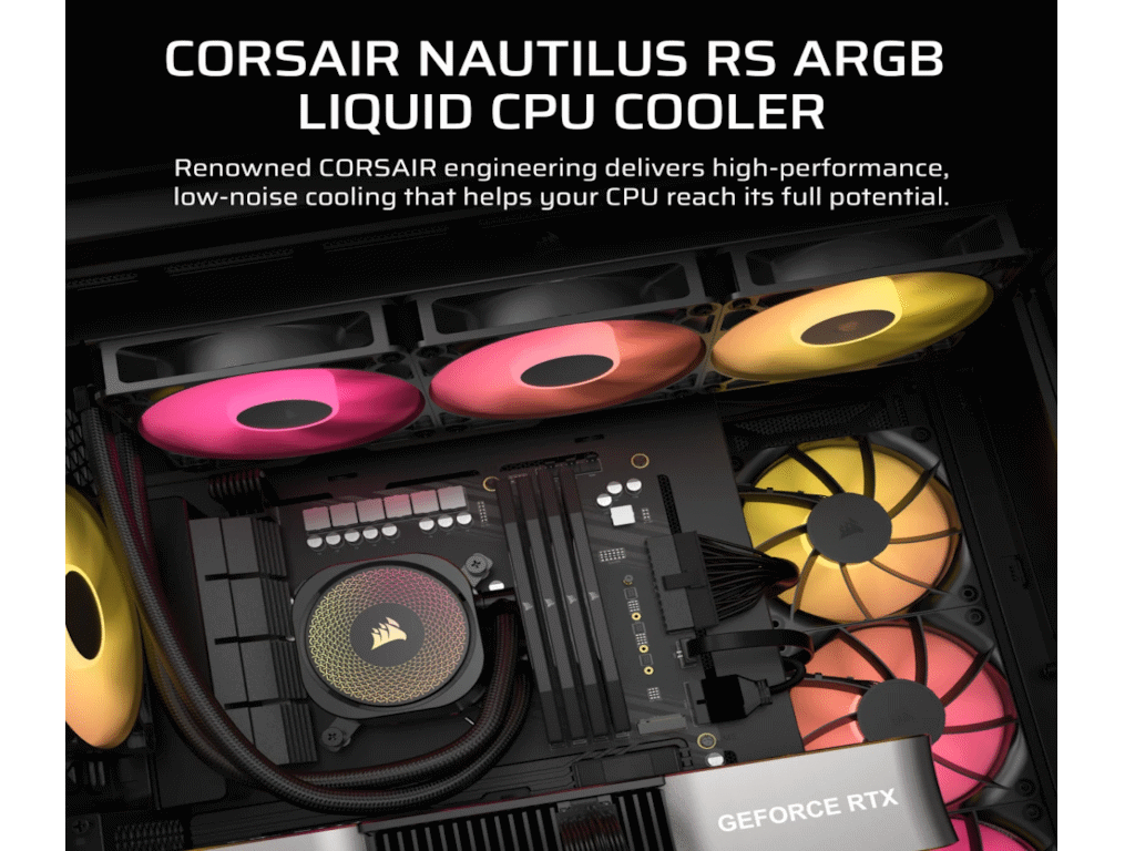 Kuler za CPU CORSAIR NAUTILUS 360/ARGB/360mm/triple fan/vodeno hladenje/crna - Слика 6