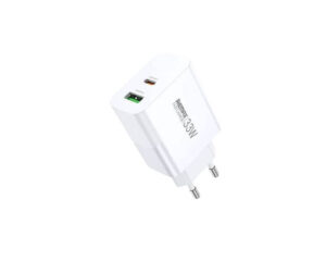 REMAX Strujni Fast punjac Kiddy 1xUSB 3.0+1xTIP C 33W RP-U122, beli