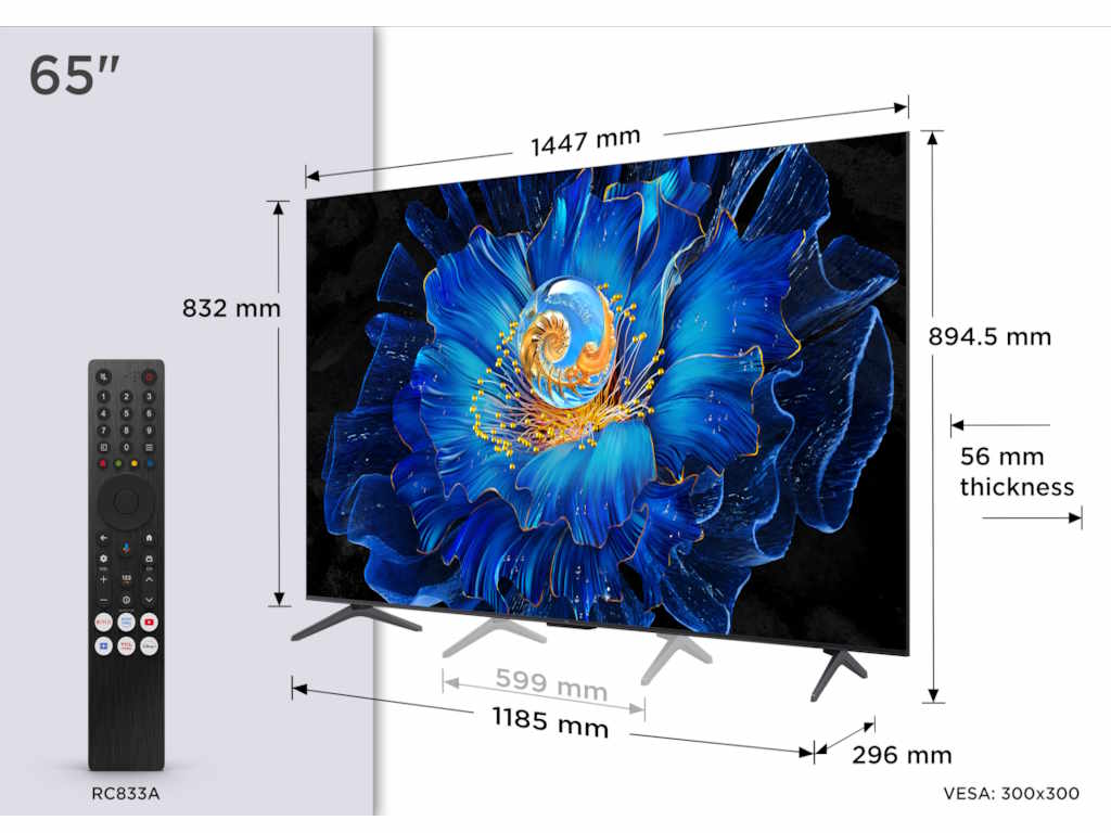 Televizor TCL 65C6KS/MiniLED/65"/4K/60Hz/Google TV/crna - Слика 4