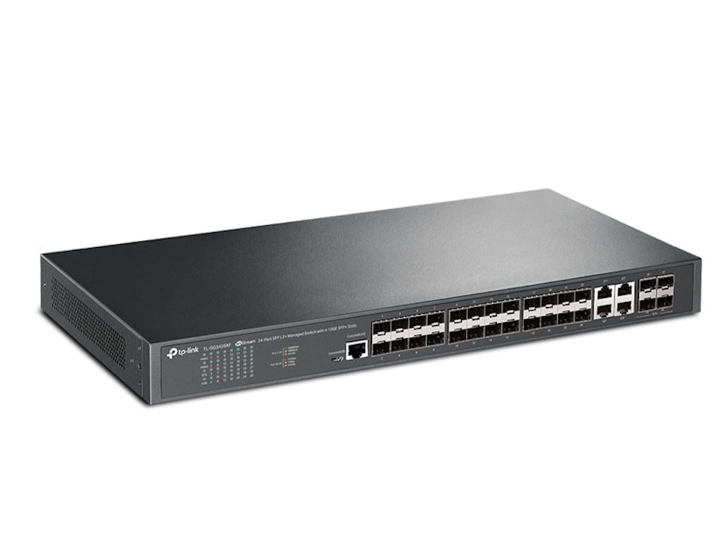 Switch TP-LINK TL-SG3428XF Omada 24-Port SFP L2+ Managed Switch with 4 10GE SFP+ Slots - Слика 3